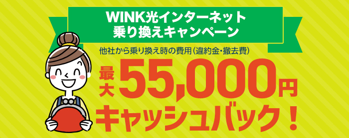 WINK光インターネット乗り換えキャンペーン